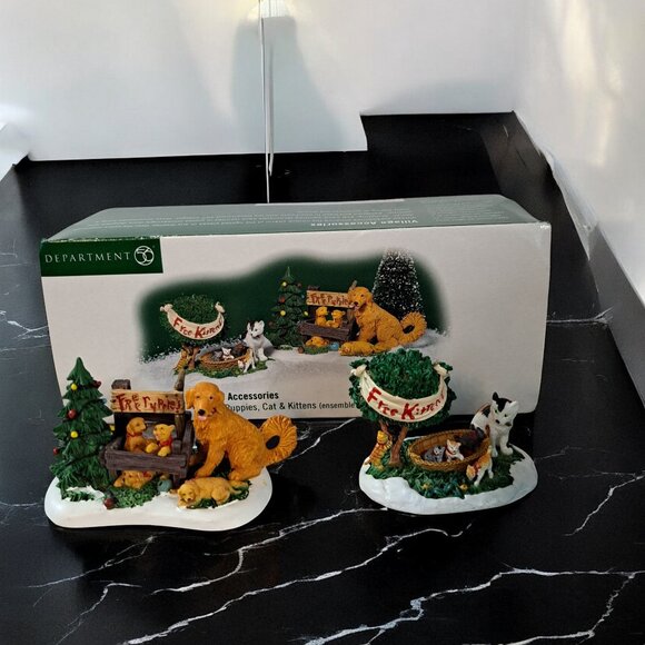 Dogs and Puppies Cats and Kittens Adorable Village Accessories Department 56 NOB - Picture 1 of 13